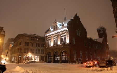 Centre d histoire de Montral - france, architecture, winter, widescreen, night, wds