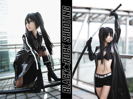 Blackâ˜…Rock Shooter cosplay - shooter, brs, black, model, cool, rock, miku, cosplay, cute, black rock shooter