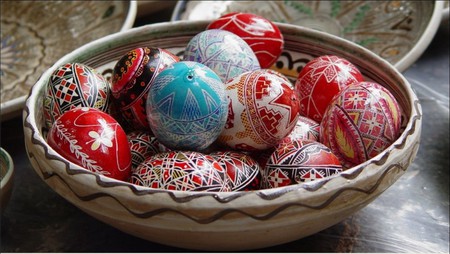 romanian easter eggs - ritual, eggs, pictured, bowl, holiday, easter, design, colored