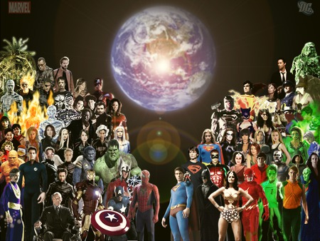 All super heroes - collage, dc, comics, hero, villian, marvel