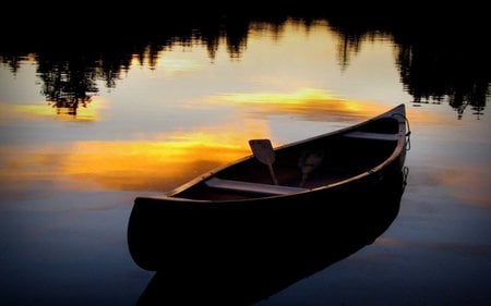 Adrift At Dusk - boats, nature, personal boats, human powered, photography, lakes