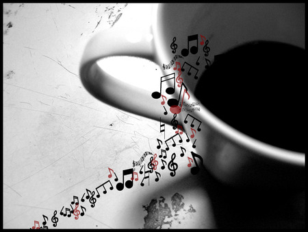 Black Coffee - music, white, cup