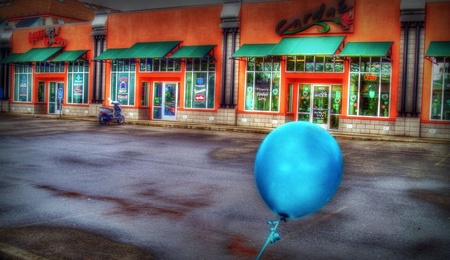 lonely balloon - balloon, blue