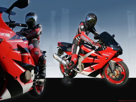 Kawasaki ZX-6R - sport, bike, kawasaki, leather, motorcycle, moto