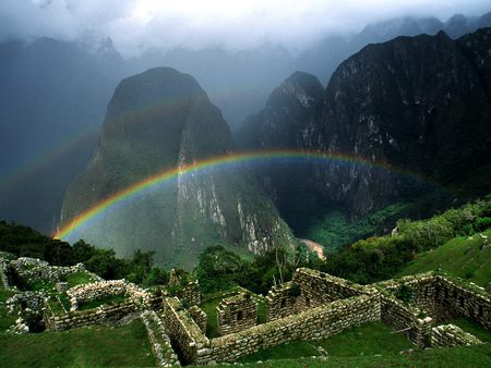 Rainbow Over Machu Picchu Peru