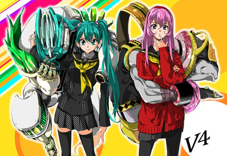 vocaloid - vocaloid, yellow, unique, weird, persona4, luka, monster, colorful, miku, funny, cute