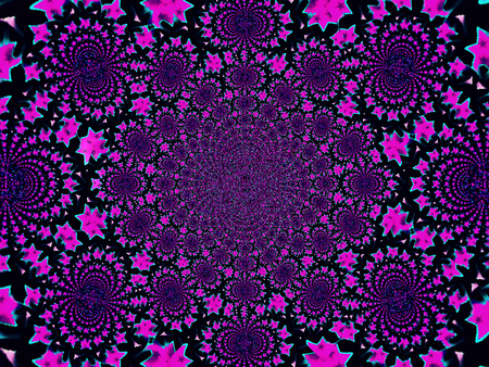 Kaleidoscopic Stars - abstract, design, swirl, stars, pink