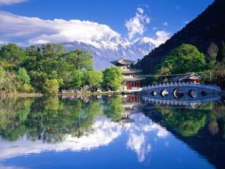 Belleza oriental - river, water, nature, landscape, lake, paradise, forest, cool