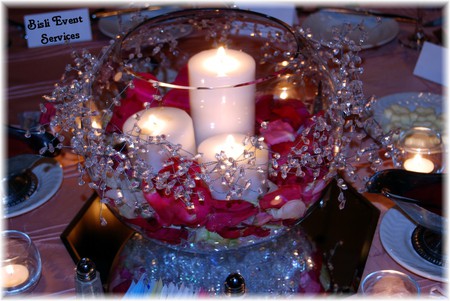 Romantic candles - fire, lights, tea lights, beads, table, candles, reflection, glass