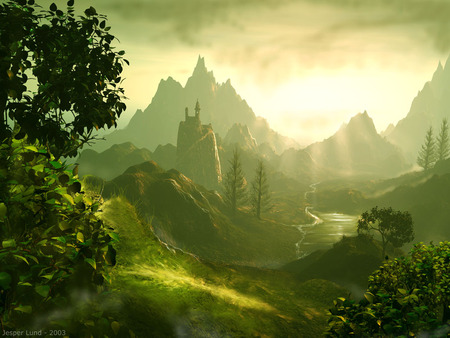 Fairylands - green, mountains, hills, trees