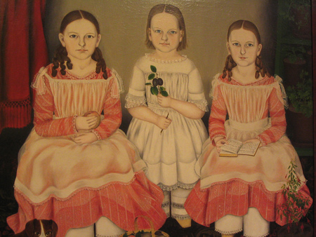 The  Lincoln Children. Coates. 1845 - americana, girls, art, lincoln