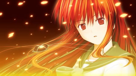 shana - burn, pretty, yellow, shana, shakugan no shana, fire, red, cute, flare