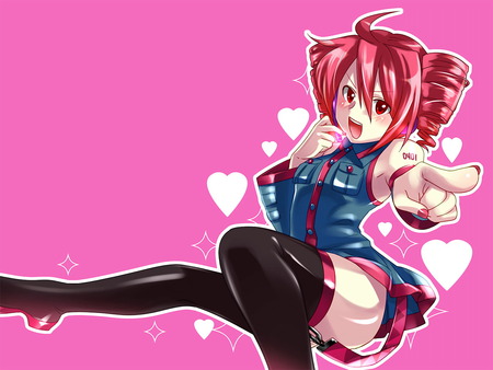 vocaloid - girls, hearts, pretty, pink, red, vocaloid, funny, cute