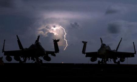 Dual F-18 - jet, lightning, mach