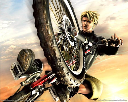 STUNT  - abstract, playstation 2, game, videogame, stunt, entertainment, cycle, boy, sport, domination, tyre, downhill, action