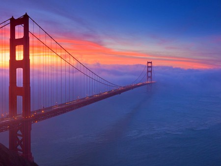 Bridge in Clouds - bridge in clouds, picture, cool