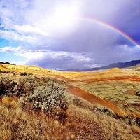 Rainbow Over Fossil Beds- Oregon