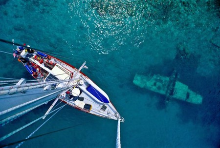 fishing for boats - boats, blue, sailboats, water, ship wreck