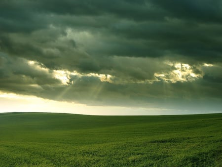 Clouds over the field - fields, nature