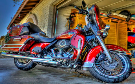 Harley Davidson Red - beauty, motor bike, harley-davidson, cool