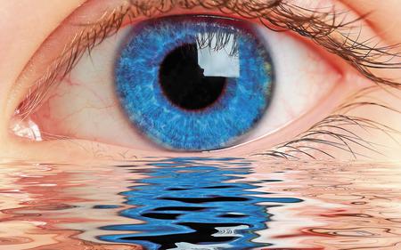 Blue Eye windows 7 wallpapers. jpg - eye, water, reflection, blue