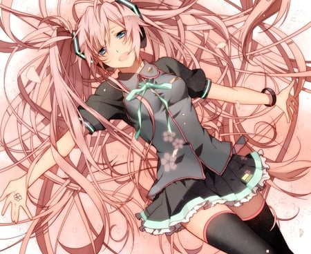 Megurine Luka - anime, vocaloid, girl, long hair, megurine luka, cute, pink hair, sexy, ribbons, blue eyes