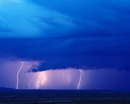 Blue lightning  - lightning, flash, blues, clouds