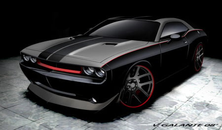 Mopar Challenger - black, challenger, cars, muscle car, mopar, dodge