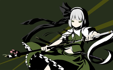 Anime girl - anime, female, girl, kill, sword, white hair