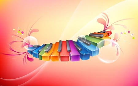 Xylophone  - rainbow, beautiful, bubbles, keys, colors, xylophone