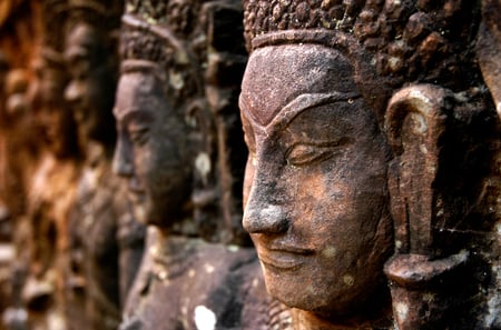 Apsara Face - cambodia, angkor wat, ancient temple, apsara, face, ancient apsara, smiling