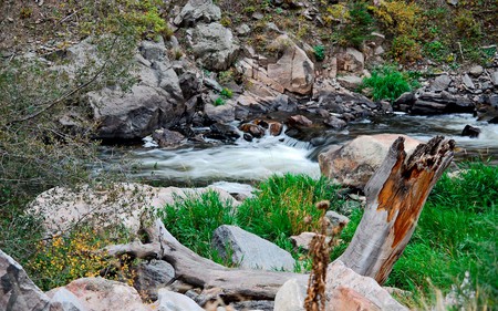 A beautiful little waterfall - waterfall, little, beautiful