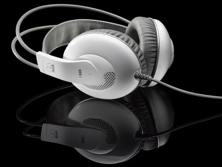 Headphones - white, headphones, music, black, dj