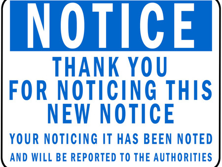 Notice - notice, sign