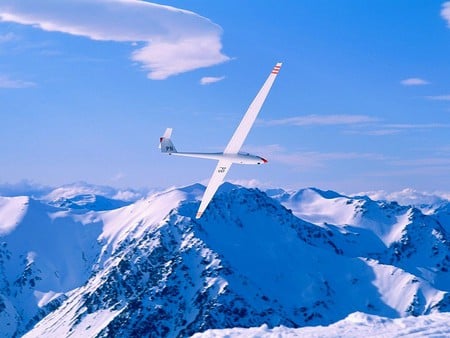 Glider - on mountains, glider, picture, cool