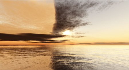 Wolkensegel - cg, sea, warm sunset colours, sky