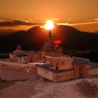 Sunrise over the temple