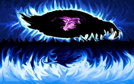 Blue Furry Eye - purple, color, furry, blur