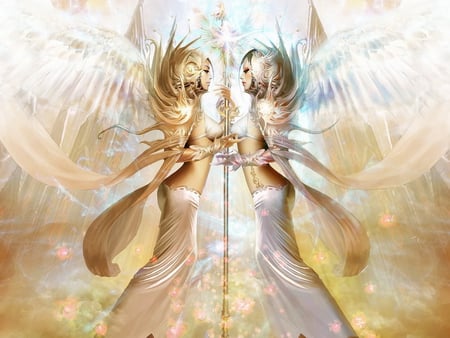 Charming Angels - girl, fantasy, angel, sexy