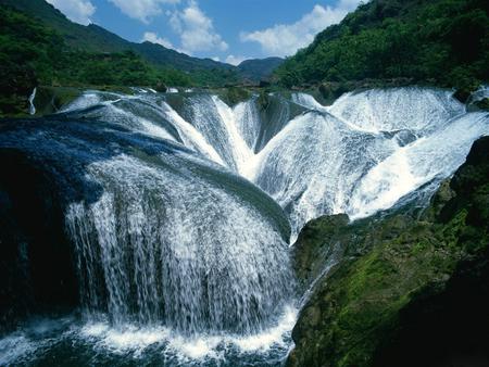 Waterfall - nature, sky, waterfall