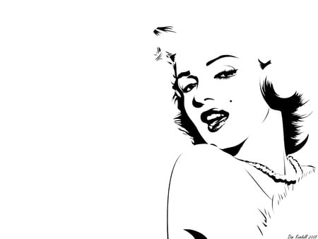 Marilyn Monroe - marilyn, sketch, white, monroe