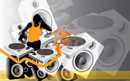 DJ Music Vector Art - music, vector, art, dj