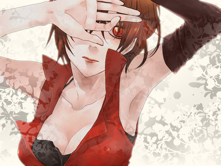 Meiko - brown eyes, anime, vocaloid, meiko, girl, brown hair, short hair, cute, sexy