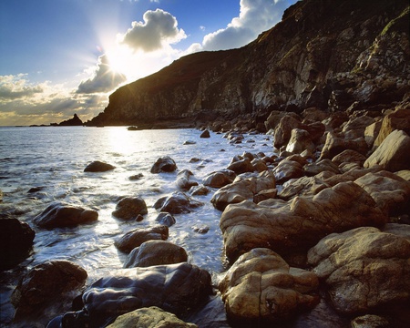 Channel Island - nature, beach, landscape, cool, sun, island, roks, coast