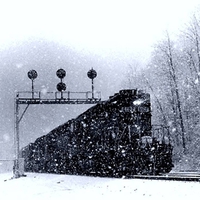 Train in snow