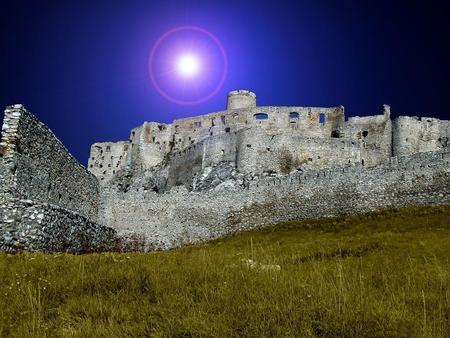 Castle Ruins at Night