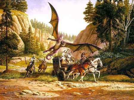 Dragon Attack / Drachenangriff - graphics, fantasy, dragon, its so cool, larry elmore, dragon attack