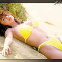 cute,sexy,yellow bikini,Aoki Yuuko