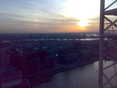 sunset over Rotterdam,the netherlands - view, sunset