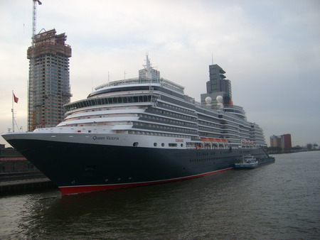 queen Victoria at Rotterdam ,the netherlands - port, cruiseship, rotterdam